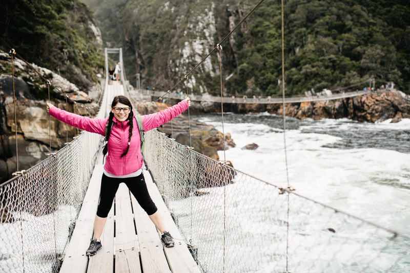 Standing on Suspension Bridge Tsitsikamma National Park